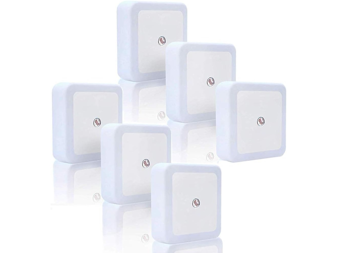 Conjunto De 6 Luzes Noturnas Led Automáticas 1w Com Sensor De Movimento Para Quarto Infantil/banheiro/entrada/escadas/corredor/passagem(brancas)