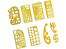 Conjunto De 9 Réguas Hemobllo, Ferramentas De Medição Práticas Para Desenho Arquitetônico, Plástico Amarelo, Multiuso