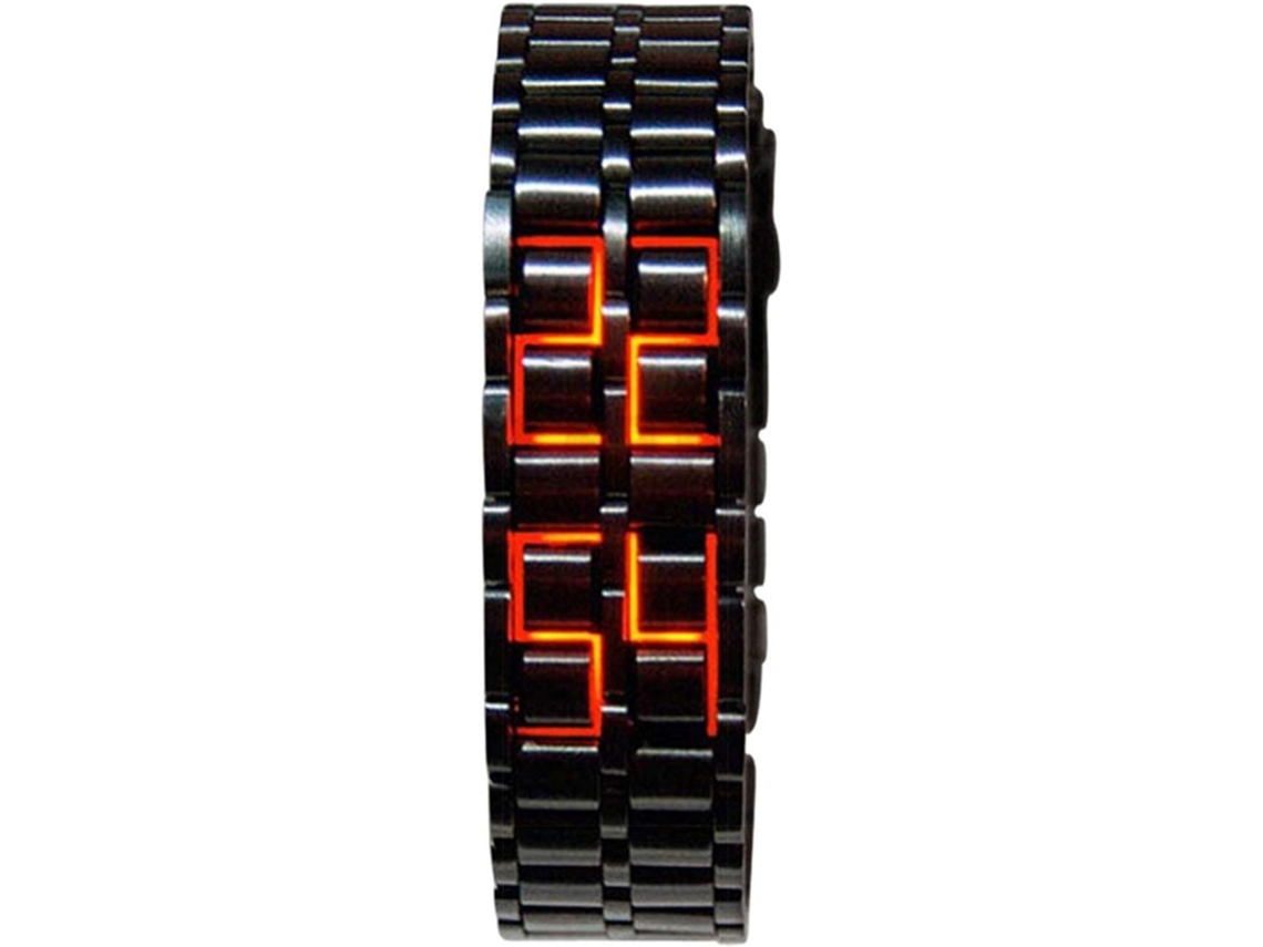 Relógio Digital Masculino Clássico Binário Quadrado Led Relógios de Pulso Banhados a Preto