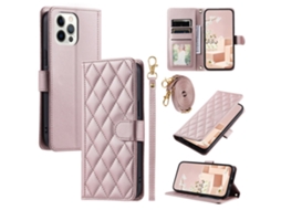 Capa Para Iphone 12 Pro Max Pele Sintética Rosa