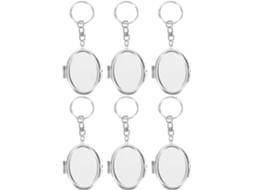 Conjunto De 6 Chaveiros Ovais Com Espelho: Pequeno, Bolsa, Com Argola - Pingente