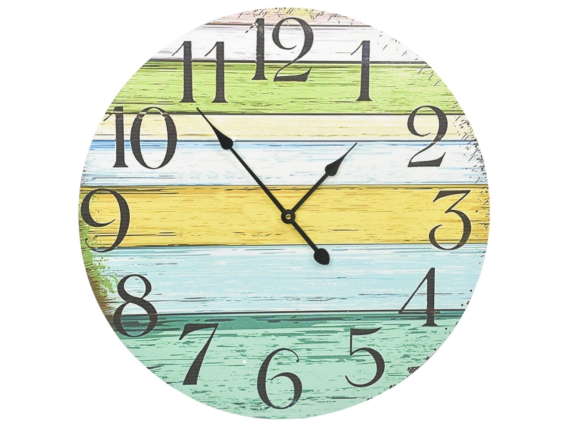 Wall Clock, Wall Clocks Vidaxl Multicolor Mdf (60 Cm)