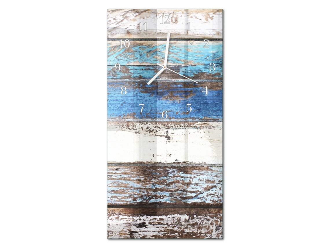 Relógio De Parede De Vidro Multicolor Espelharte (30x60 Cm)