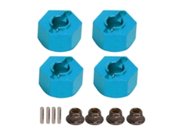 Adaptadores De Roda Hexadecimal Em Alumínio Cnc Para Carros Rc 1/10 Traxxas Slash Com Pinos E Porcas Azul Claro