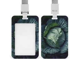 Porta Crachá Bright Cabbage, Protetor De Cartão Vertical Com Cordão, Capa Plástica Impermeável, Estojo Crachá,