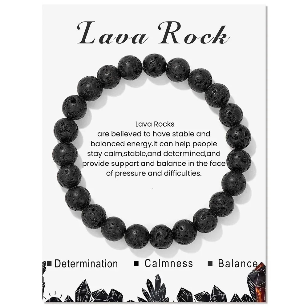 Pulseira de Hematita Magnética Natural , Joia para Meditação Dos Chakras MDUG (lava 21cm)