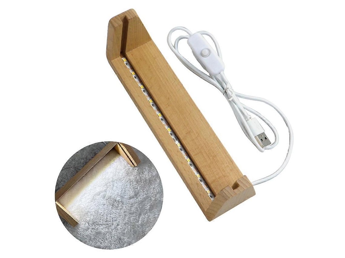 Base De Madeira Em U Para Luminária Led De Mesa