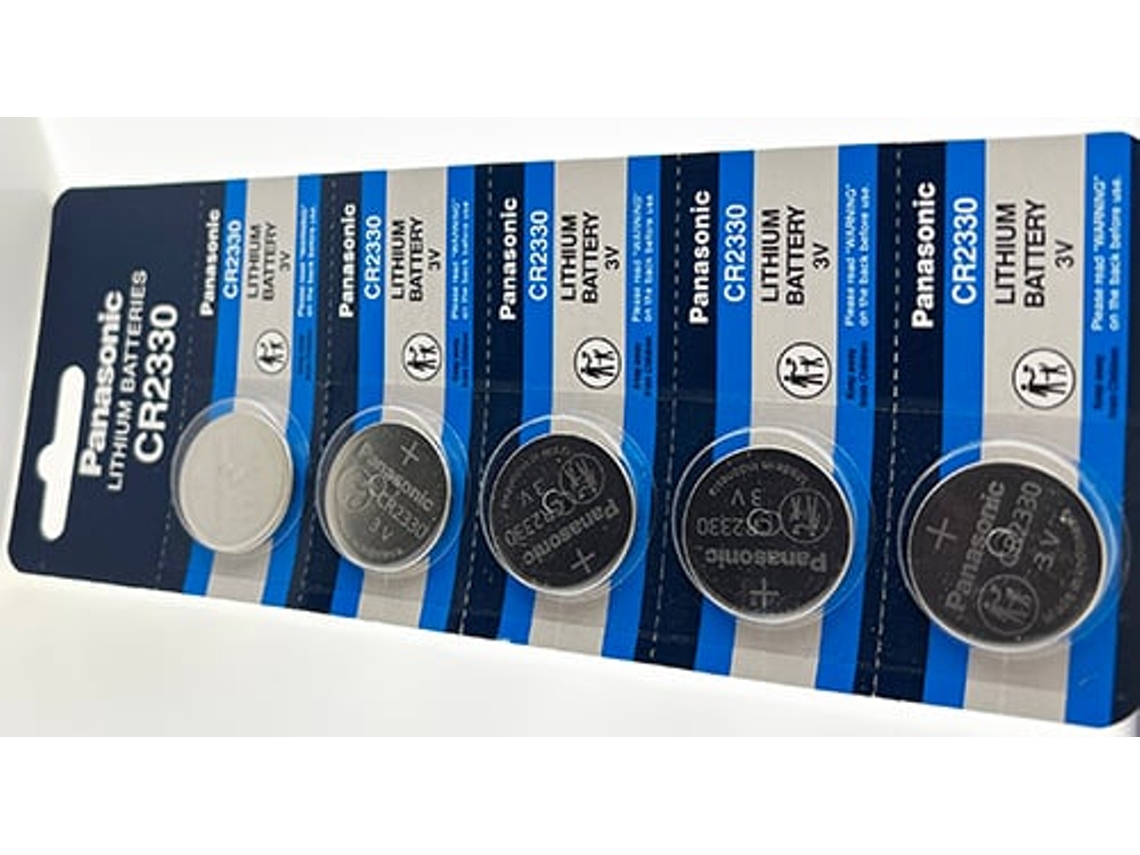 Pacote com 5 pilhas compatíveis com Panasonic Energizer Cr2330