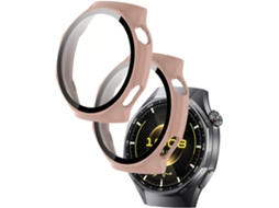 Capa Protetora Para Huawei Watch Gt6 Pro 46mm.ultrafina Em Policarbonato Rígido Película De Vidro(2 Peças) Rosa Hexinyigjly