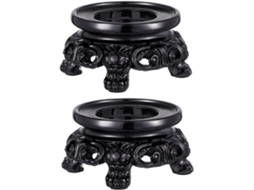 Orfofe 2-suportes Para Bolas De Cristal Vazadas, Base Em Resina Preta, Tamanho 3, Pedestal Decorativo Para Exibição Em