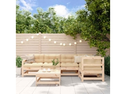 Vidaxl 6 Pcs Conjunto Lounge De Jardim Pinho Maciço