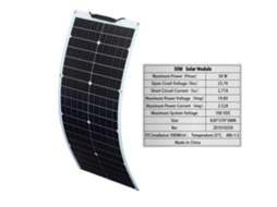 Kit de Painel Solar Monocristalino Flexível 50 W BRILVIBERA (novo)