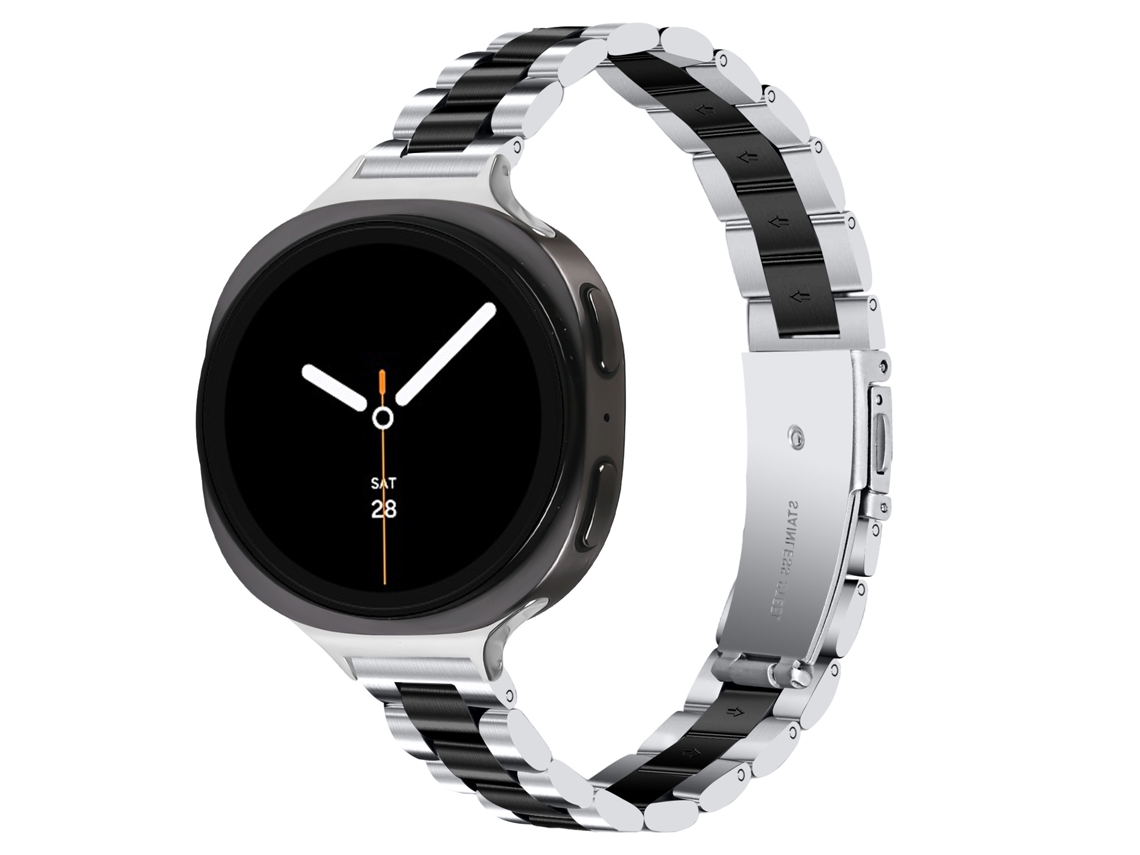 Pulseira De Aço Inoxidável Para Galaxy Watch 9 40/44mm, Substituição Elegante Preto (dois-tons) Hexinyigjly
