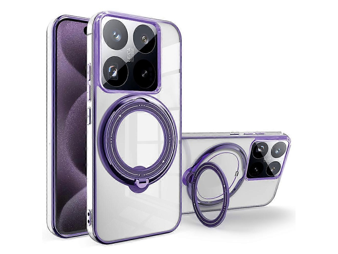 Capa Protetora Para Xiaomi 14t Pro Com Suporte Magnético E Suporte De Tpu (poliuretano Termoplástico) Roxa