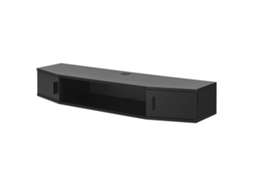 Prateleira de Parede para Tv Tørring com 2 Níveis e 2 Portas em Aglomerado de Madeira 18 X 110 X 30 Cm Preto [EN.CASA]