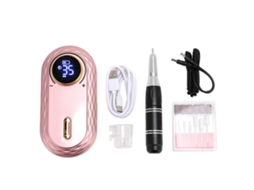 Conjunto De Lixadeira Eléctrica Para Unhas Portátil Com 35000rpm Bateria 2600mah Ferramentas De Manicure Pedicure Rosa