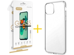 Kit Capa e Película Vidro 2X  iPhone 11 Accetel Silicone Transparente