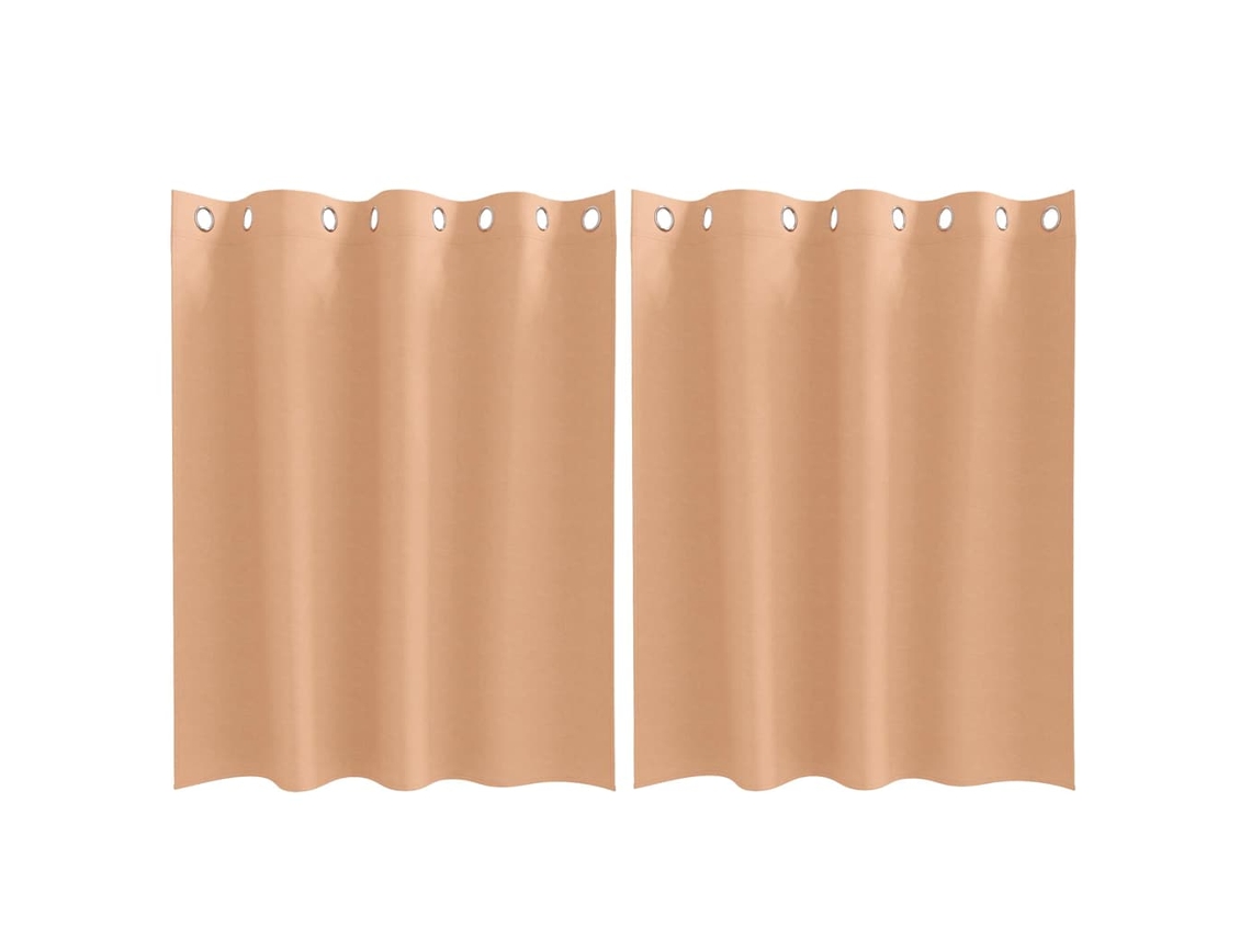 Conjunto 2 Cortinas Opacas Vidaxl Castanho Poliéster (140 X 140 Cm)