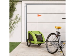 Vidaxl Reboque De Bicicleta P/ Animais Tecido Oxford/ferro Verde
