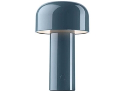 Lâmpada De Mesa Cogumelo Creativa Led Recarregável 3w 3 Níveis De Iluminação Metal 1800mah Azul