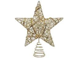 Enfeite De Árvore De Natal Com Estrela Dourada E Glitter, 22 Cm Olysi Shop