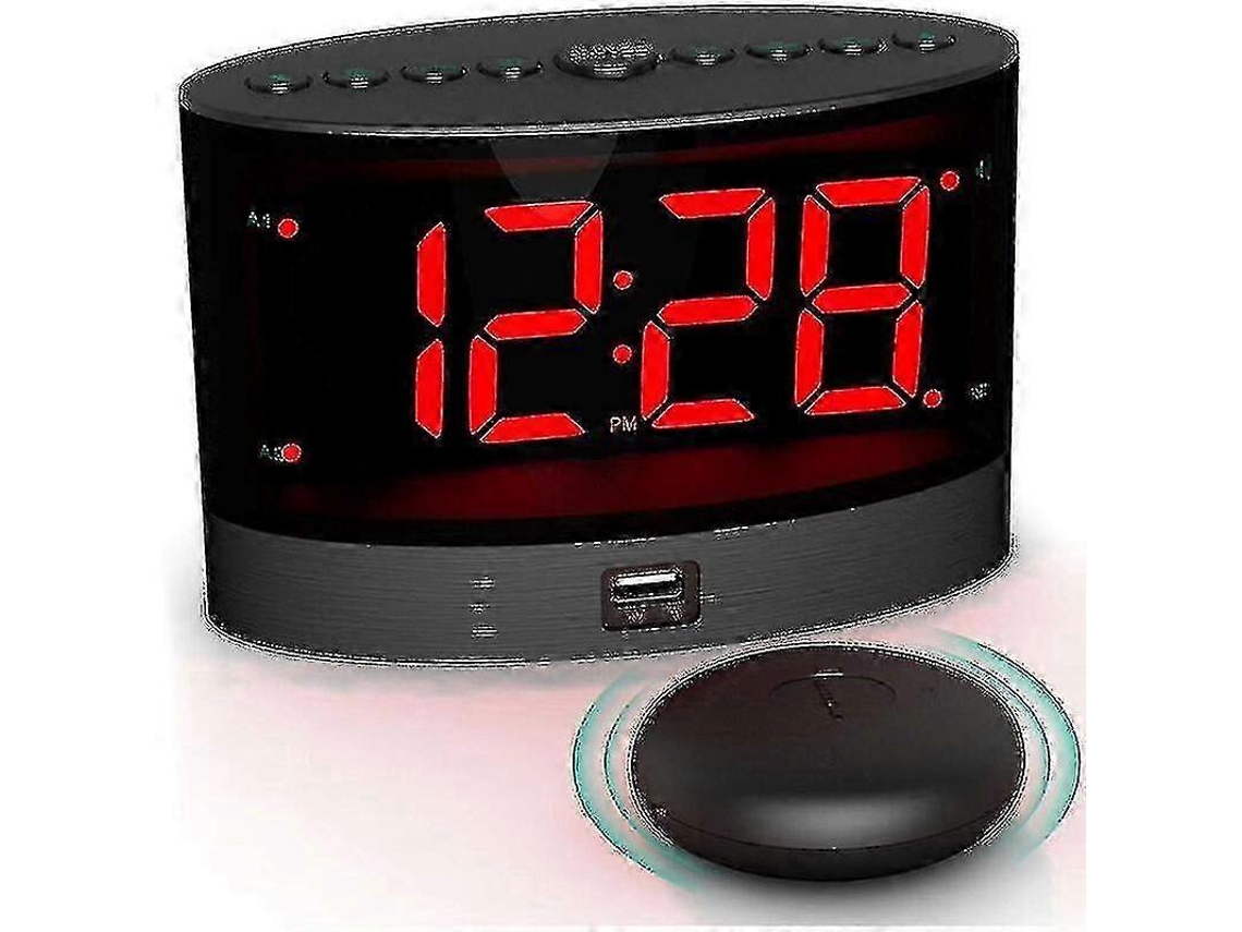 Alarm Clock With Wireless Bed Shaker Compatible For Deaf Hard Of Hearing Users