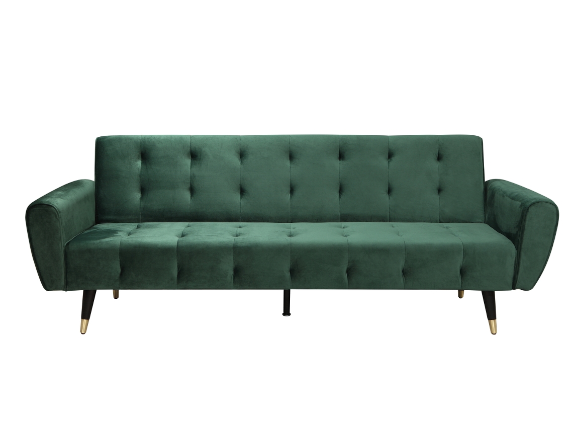 Sofá CONCEPT U Ontario Velvet Verde 3 Assentos (219 x 83 cm)