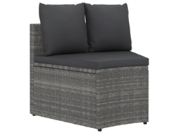 Maison Exclusive - 2 Pcs Conjunto Sofás De Jardim C/ Almofadões Vime Pe Cinzento
