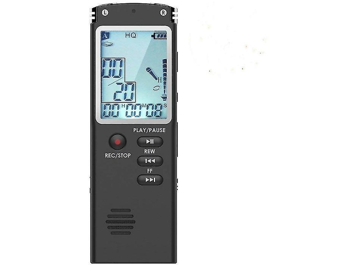 Lurelia Gravador De Voz Digital 8gb Com Ativação Por Voz, Reprodução Mp3, Gravação Com 1 Tecla Para Reuniões, Aulas, Entrevistas - Preto