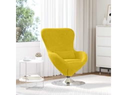 Vidaxl Cadeira Ovo Amarelo Veludo