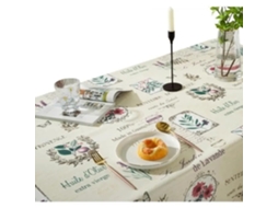 Toalha De Mesa Retangular 140x200 Cm, Poliéster, Resistente A Manchas, Lavável, Branca