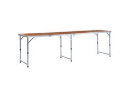 Folding Camping Table, Folding Camping Tables Vidaxl Marrom Alumínio (240 X 60 Cm)