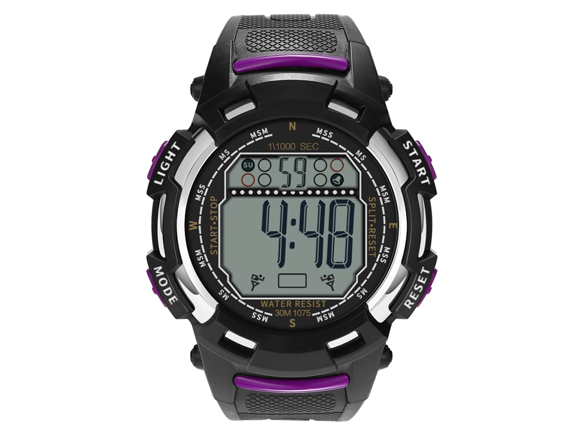 Reloj Electrónico Deportivo Impermeable Led Para Hombre Estilo Casual Morado