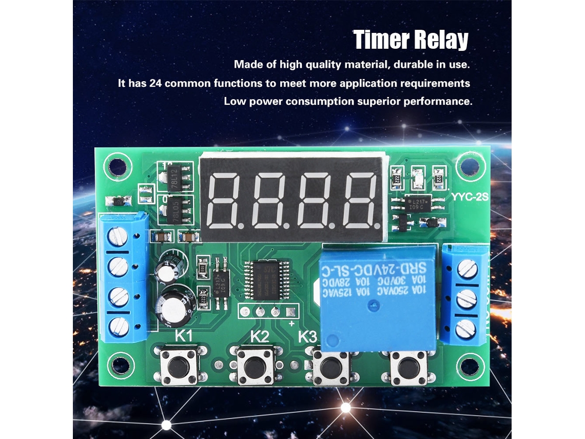 Módulo De Controle De Relé Com Timer Ajustável Led 24v