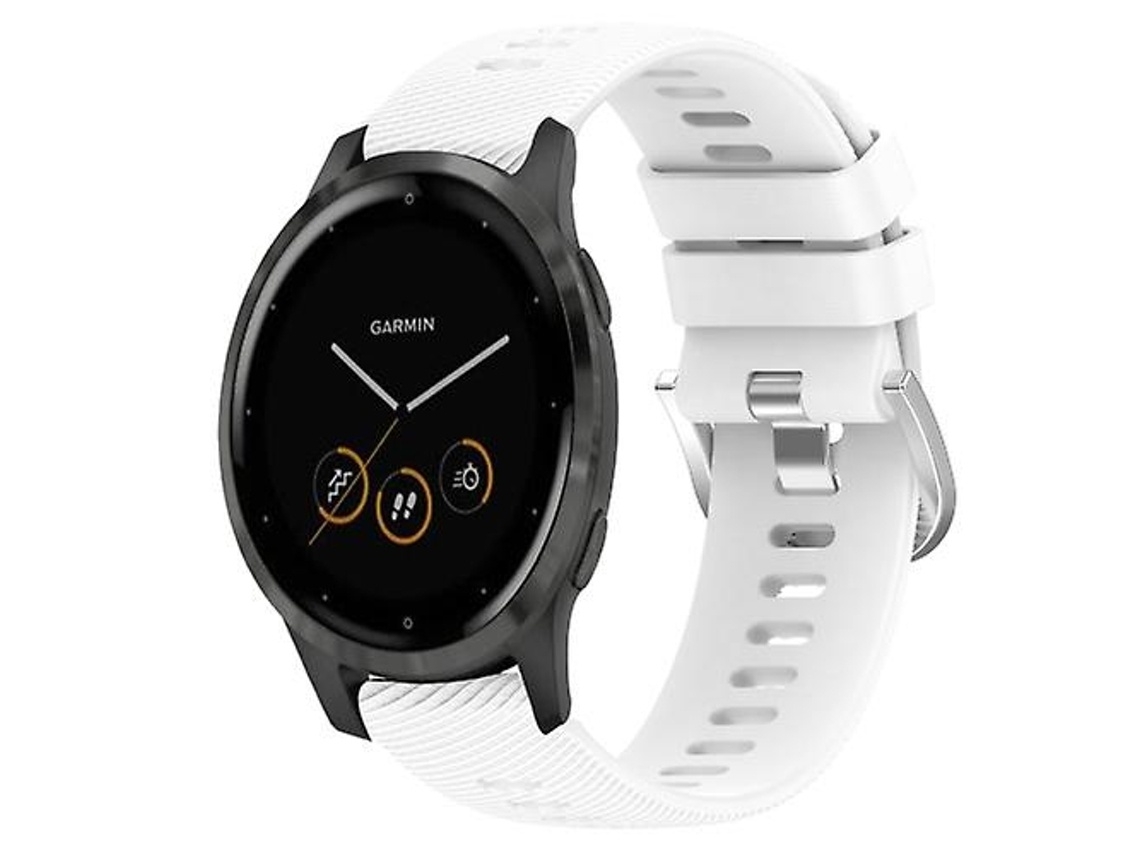 Pulseira De Relógio Lurelia Para Garmin Vivoactive 4s 18 Mm Silicone Branco