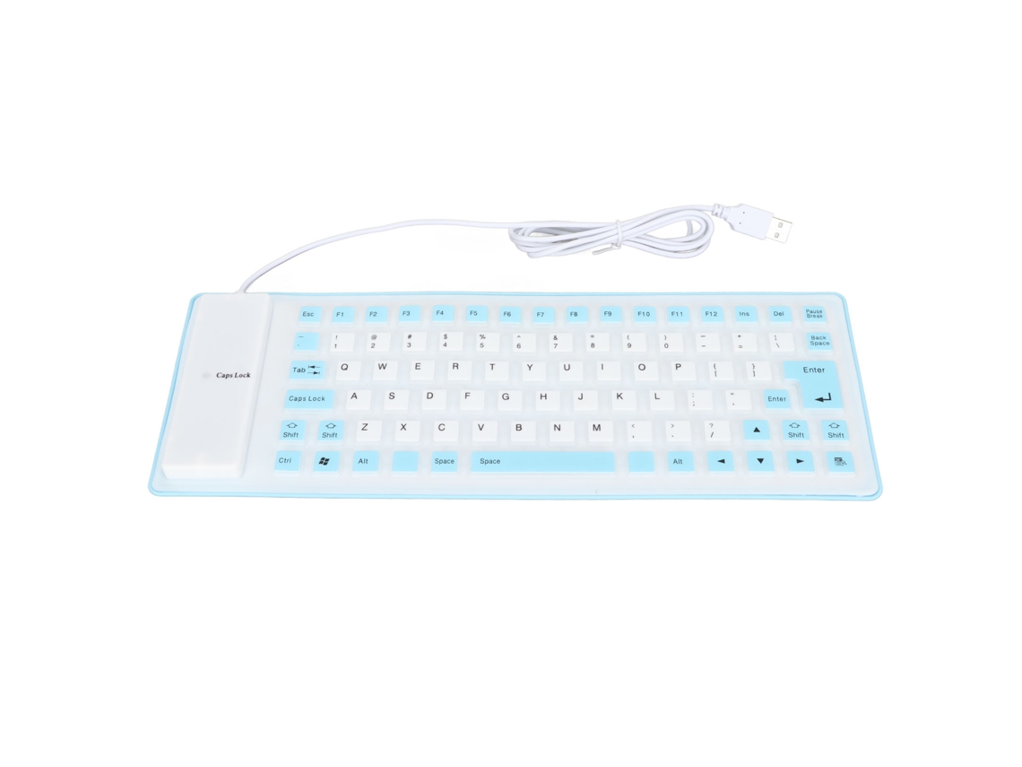 Teclado De Silicone Com Fio Usb 85 Teclas Azul