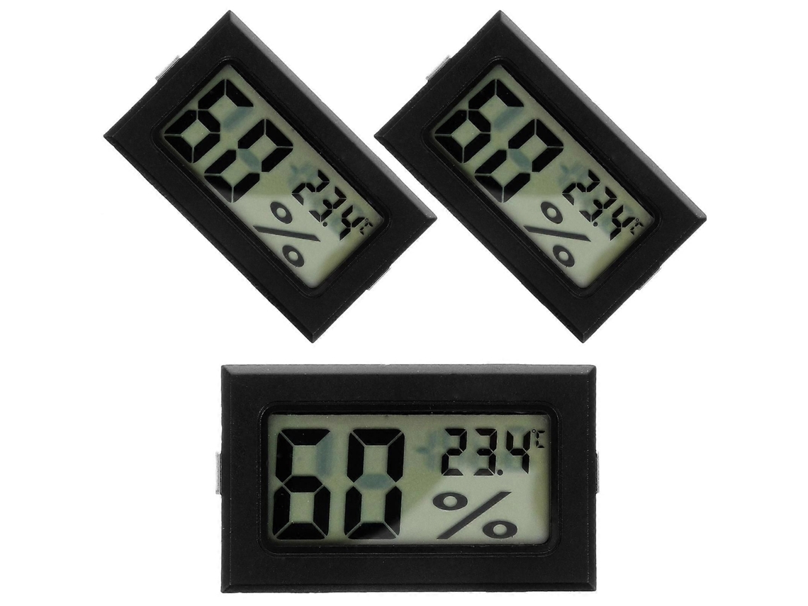 Conjunto De 3 Mini Termômetros E Higrômetros Com Display Digital Para Ambientes Internos
