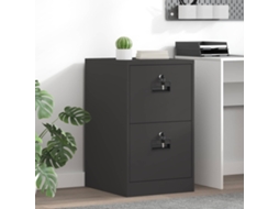 Vidaxl Armário De Arquivo Preto 44 X 50 X 74,5 Cm Aço Laminado A Frio