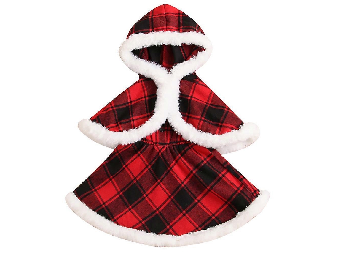 Vestidos Para Meninas Fantasia De Natal Xadrez Vermelho 120cm Olysi Shop