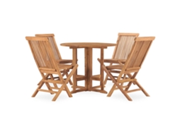 Conjunto de 5 Jantar Dobrável para Exterior Madeira Teca Maciça MAISON EXCLUSIVE