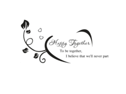 Decal De Parede De Rattan Floral (decorar Quartos E Salas, Frase Feliz Juntos)