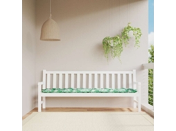 Vidaxl Almofada Para Banco De Jardim Com Estampa De Folhas, 200x50x7 Cm, Tecido Oxford