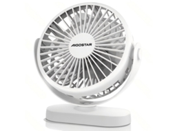 Ventilador de Mesa Aigostar 6 Polegadas 5 Pás, 3 Velocidades 1500mah Recarregável, Branco Silencioso para Casa e Escritório SINI TECH STORE