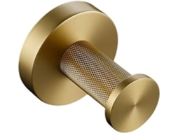 Conjunto De Acessórios Para Banheiro, Kit Em Latão Escovado Dourado Com Textura Serrilhada, Argola Para Toalha, Gancho