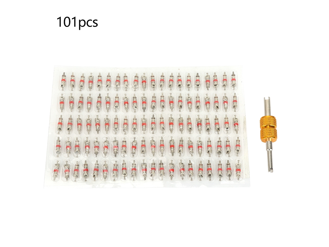 Kit De Reparo E Substituição De Válvula De Pneu Automóvel Com 101 Peças Válvula Núcleo Caule