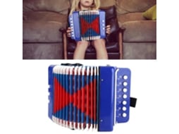 Mini Acordeão Infantil Piano Percussão Acordeão Brinquedo Musical 7 Teclas Ecológicas de Luz Azul para Crianças