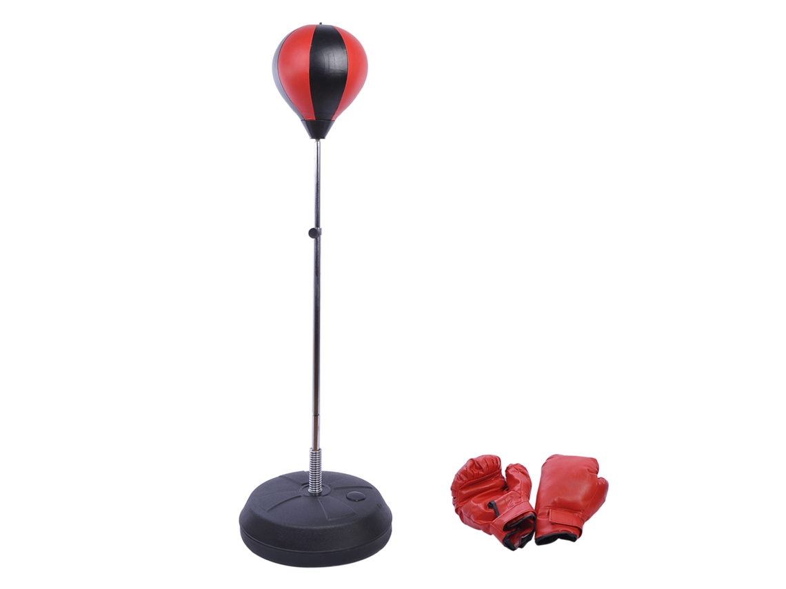 Conjunto Boxe Bola Reflexo Altura Ajustável