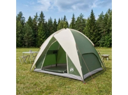Vidaxl Tenda De Camping Com Capa De Chuva Impermeável 4 Pessoa Verde