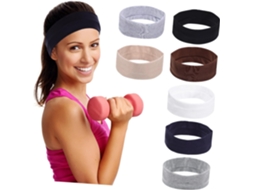 Conjunto De 7 Faixas De Cabeça Esportivas Para Ioga E Fitness, Confortáveis E Antitranspirantes.
