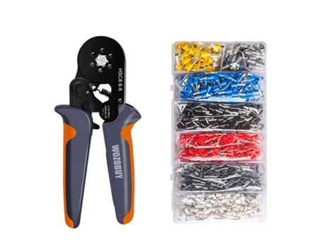 Alicate de Cravar Terminais Tubulares com Conjunto de 1900 Terminais GOEIK